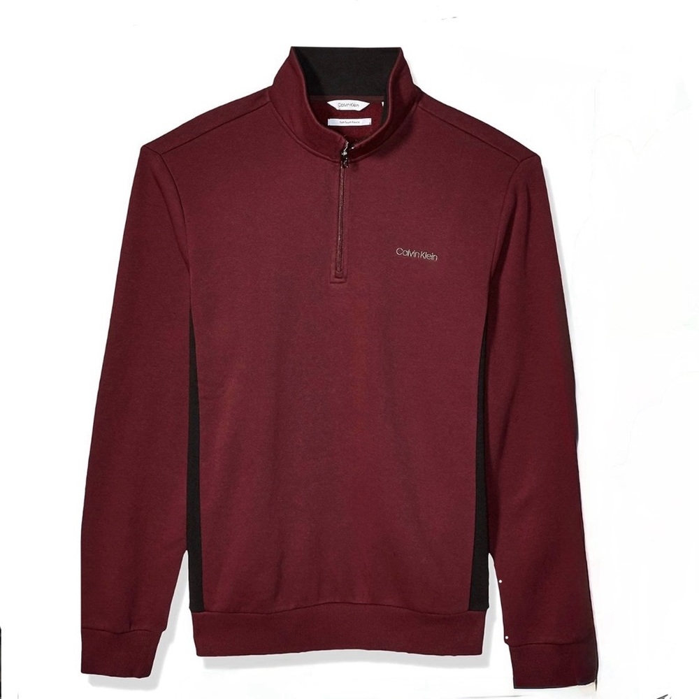Calvin Klein Burgundy 1/4 Zip Pullover Sweater